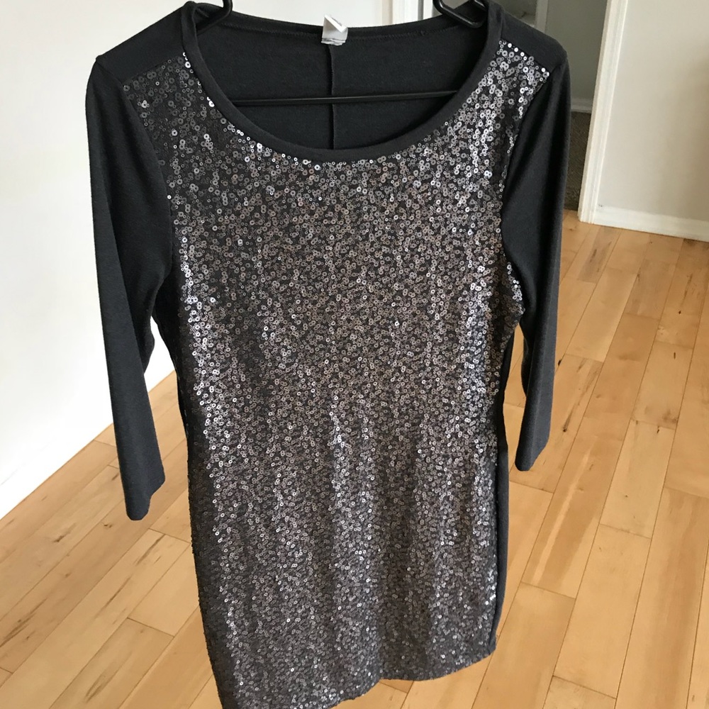 Old Navy Sequin Long Sleeve Bodycon Mini Dress